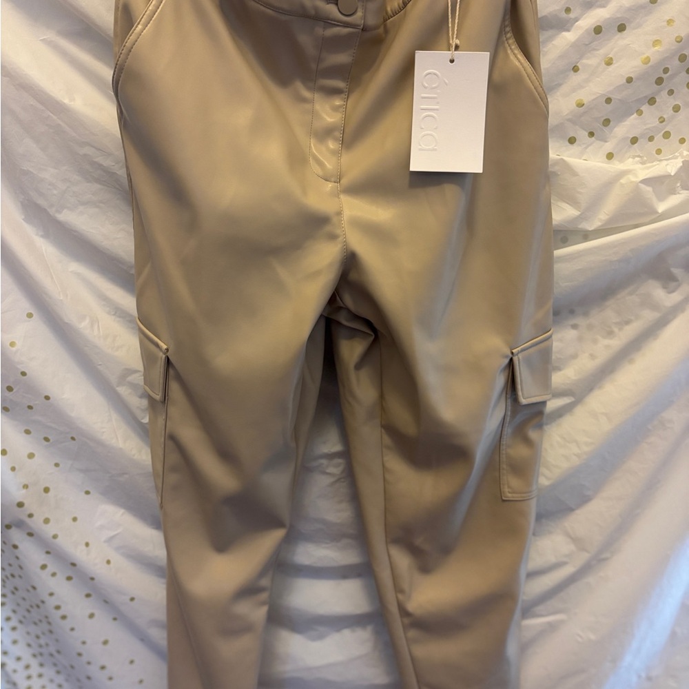Élica Beige Leather Pants